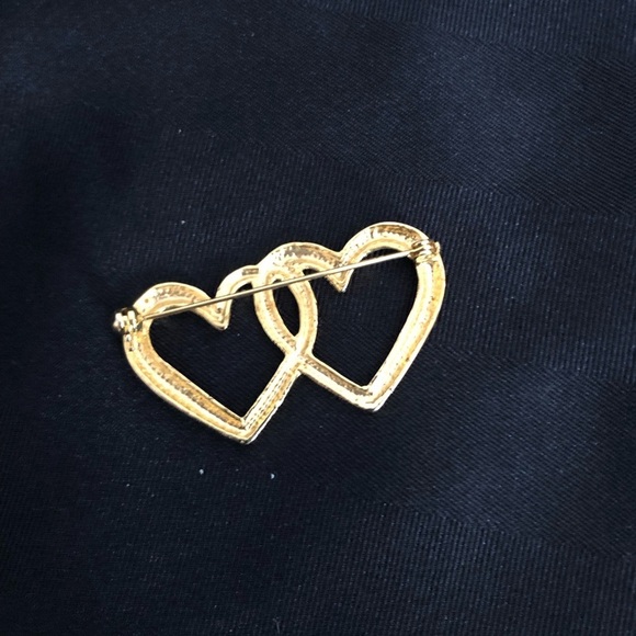 Vtg Double Heart Brooch - Picture 5 of 10